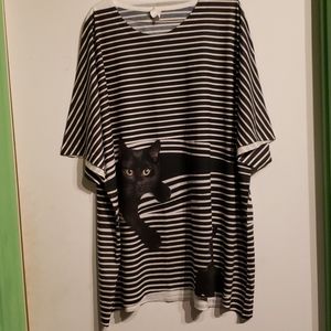 Black cat short sleeve shirt